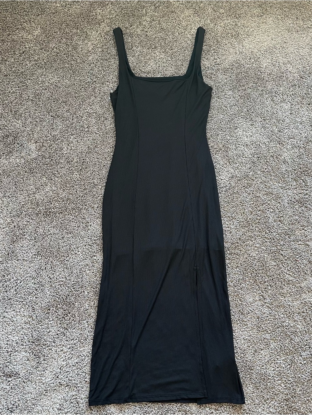 Le Lis Black Square-Neck Tank Midi Dress